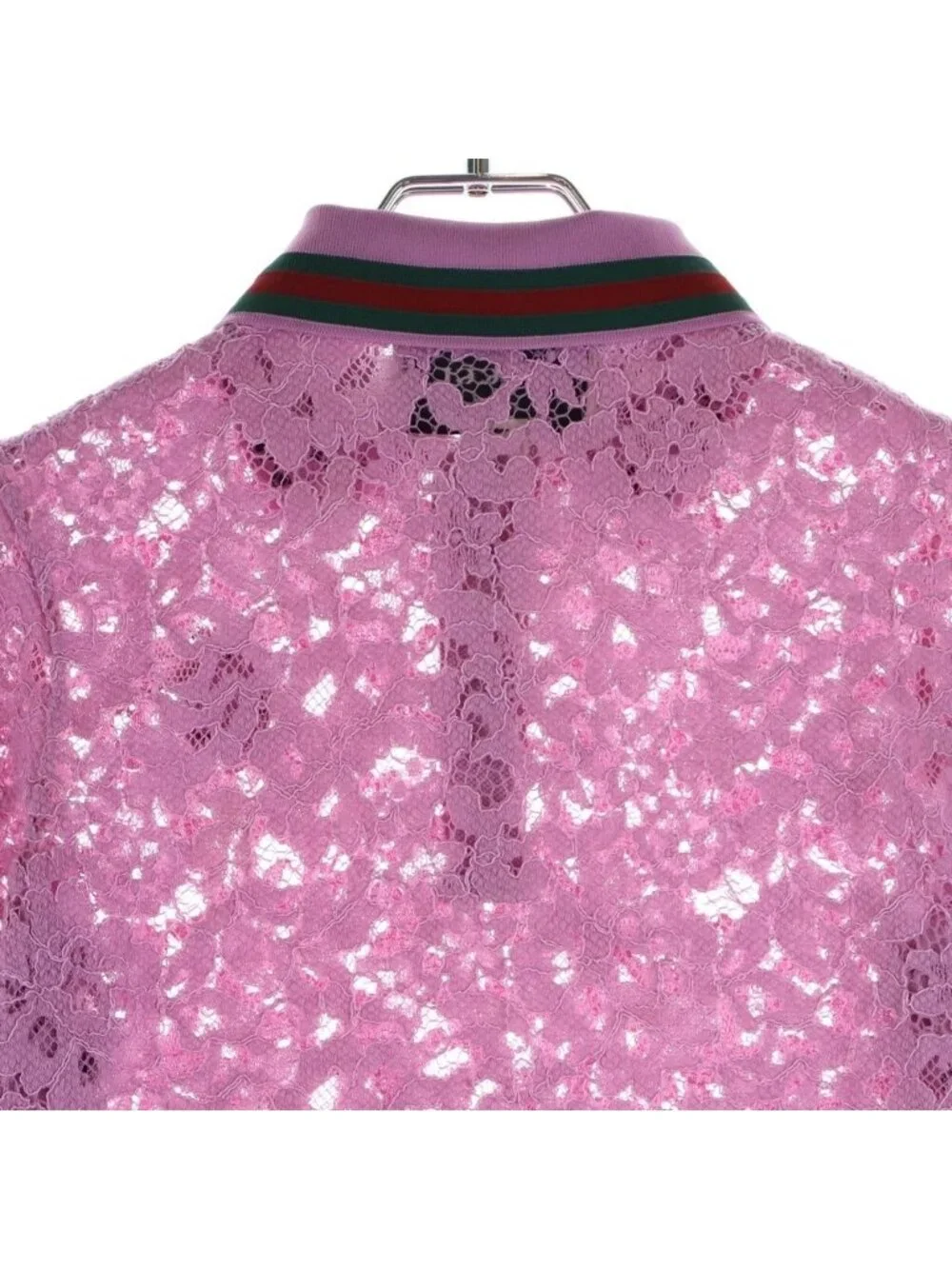 Gucci Polo Shirt Lace Short Sleeve Pink